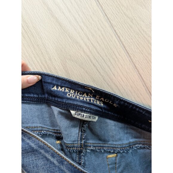 American Eagle Women’s Original Boot Jeans Size 12 Reg Dark Wash Super Stretch - Picture 7 of 11